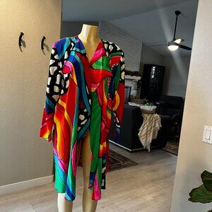 vintage YOLANDA / LOREME Hand Painted Silk Over Blouse